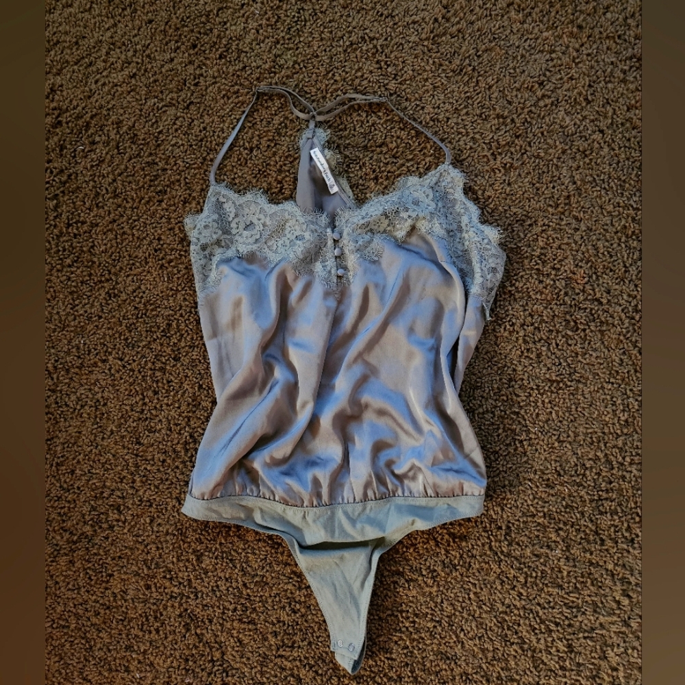 Abercrombie & Fitch Silky Sage Green Lace Bodysuit